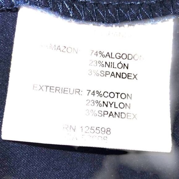 Ellen Tracy Shirt Dress Sz 14 Navy Tab Sleeves Gold Metal Button Front Lagenlook - Picture 9 of 9